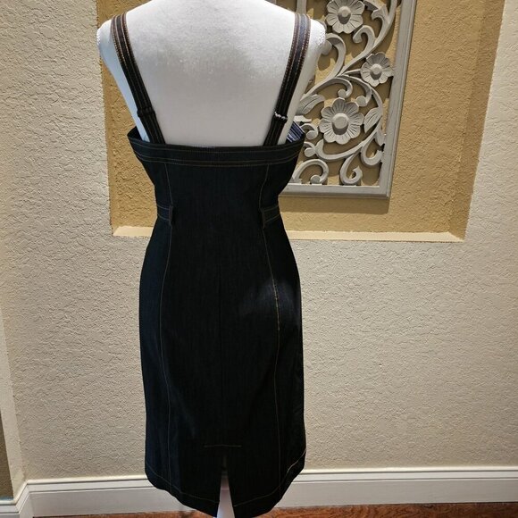 Calvin Klein Women's Denim Button-Front Midi Dress 10P W NEW W OUT Tags - Picture 2 of 10